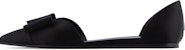 (W) Emporio Armani Satin Ballet Flats 'Black Bow' - Kasut Ballerina Hitam Berkilat X3D271XD064100002