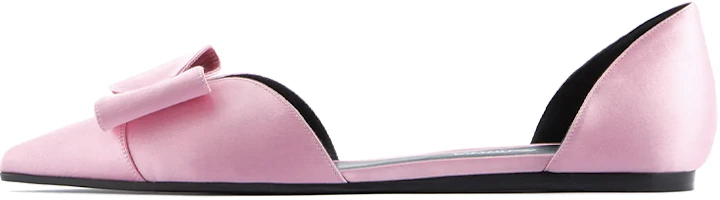 (Women) Emporio Armani Satin Ballet Flats 'Pink Bow' X3D271XD064100139 (Women) Emporio Armani Satin Ballet Flats 'Pink Bow' X3D271XD064100139