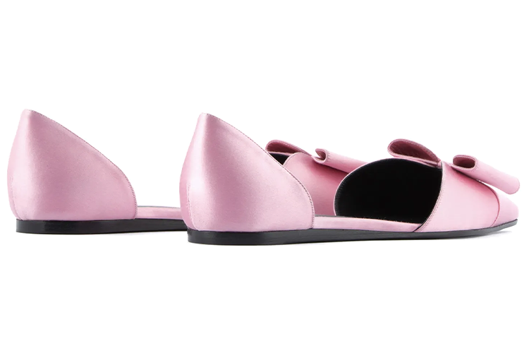 Shop (W) （女性用）エンポリオアルマーニ サテンバレエフラット 'ピンクボウ' X3D271XD064100139 X3D271XD064100139