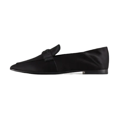 (W) Emporio Armani Satin Loafer 'Black'