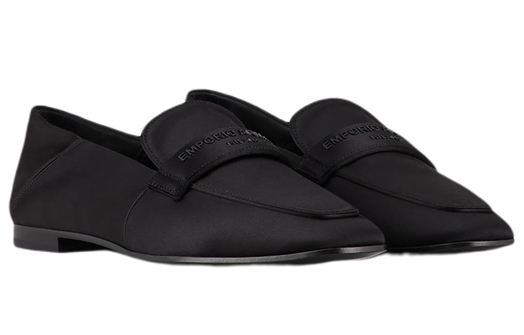 (W) Emporio Armani Satin Loafer 'Black' 圖 2