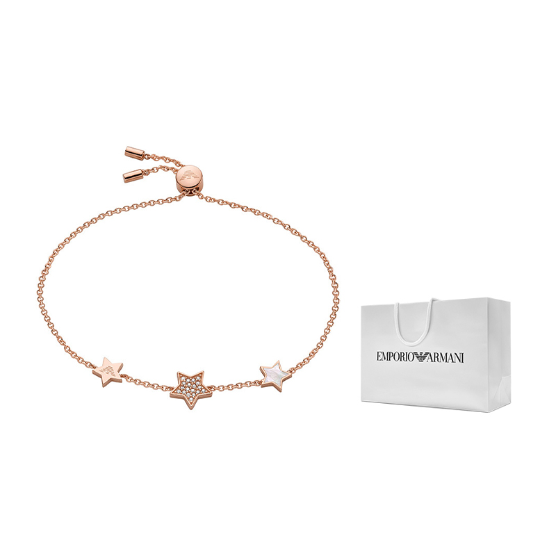 Order (W) 엠포리오 아르마니 실버 팔찌 스타리 스카이 크리스탈 장식 EG3525C221