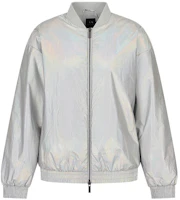 (Women) Emporio Armani Silver Zip-Up Jacket with Stand Collar 3RYB06Y-N52Z1-71AB (Women) Emporio Armani Silver Zip-Up Jacket with Stand Collar 3RYB06Y-N52Z1-71AB