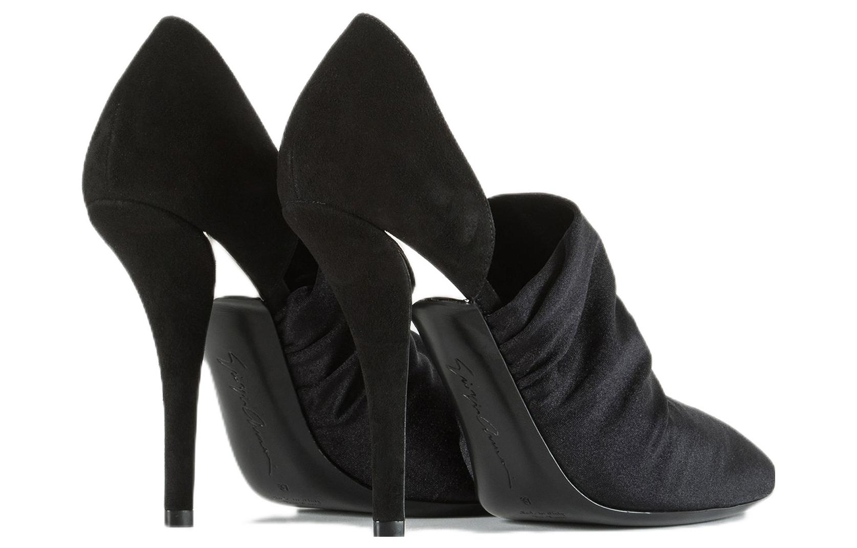 Shop EMPORIO ARMANI阿瑪尼 圓頭套腳 細跟 高筒鞋 女款 黑色