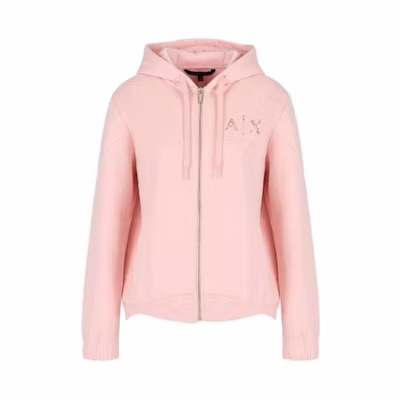 (Women) Emporio Armani Solid Color Zip Hoodie Sweatshirt 6RYM54-YJEFZ-17415