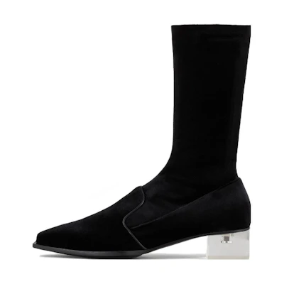 (W) Emporio Armani Square Toe Chunky Heel 'Fashion Ankle Boot Black'