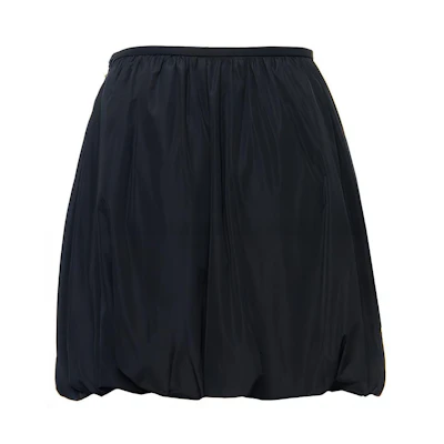 (Women) EMPORIO ARMANI SS22 Black Short Skirt with Solid Bow Detail. INN10T-I2071-999