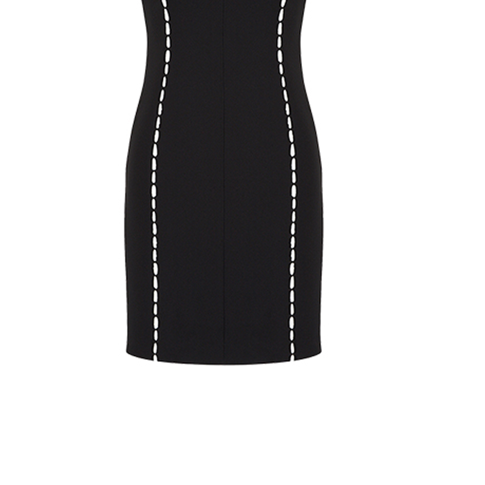 Sizing (W) エンポリオ・アルマーニ SS22 ブラック ノースリーブ ストライプ ワンピース INA19TI2553-010