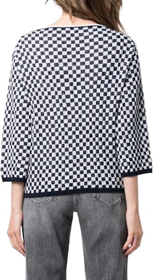 (W) Emporio Armani SS22 黑白格紋針織圓領毛衣。 3L2MT82M25ZF911 Shop (W) Emporio Armani SS22 黑白格紋針織圓領毛衣。 3L2MT82M25ZF911