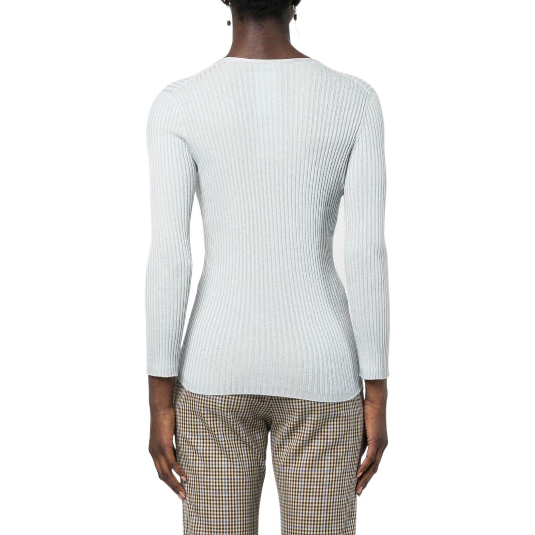 Purchase (W) 艾米利奥·阿玛尼 SS22 修身V领针织毛衣 浅蓝色 6L2MYA-2MB1Z-07011