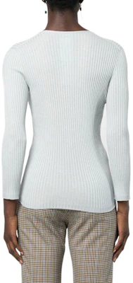 (W) 艾米利奥·阿玛尼 SS22 修身V领针织毛衣 浅蓝色 6L2MYA-2MB1Z-07011 Purchase (W) 艾米利奥·阿玛尼 SS22 修身V领针织毛衣 浅蓝色 6L2MYA-2MB1Z-07011