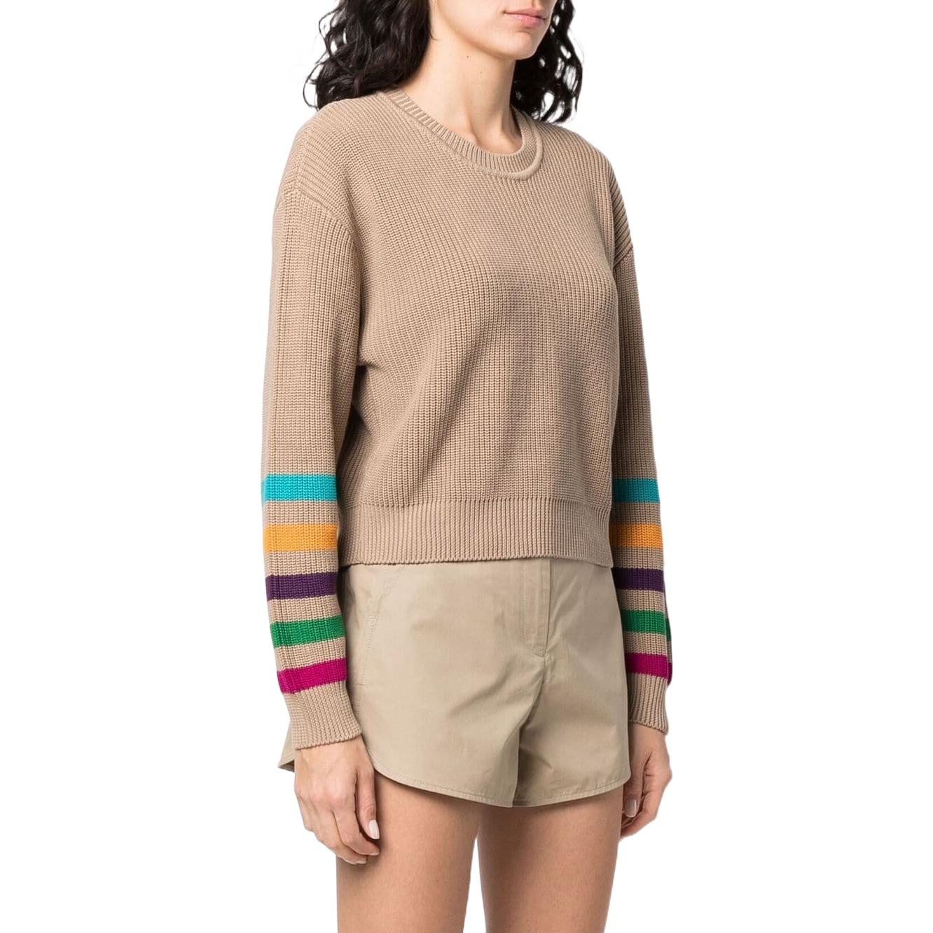 (Women) Emporio Armani SS22  Striped Crewneck Pullover Sweater Light Brown. 3L2MXX-2M87Z-F137 圖 5