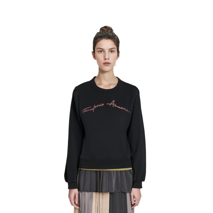 (Women) Emporio Armani SS22 Black Pullover Sweatshirt with Logo Print 3L2M7D-2JRGZ-0008 圖 5