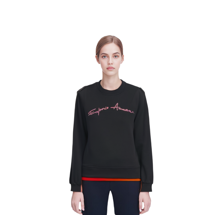 (Women) Emporio Armani SS22 Black Pullover Sweatshirt with Logo Print 3L2M7D-2JRGZ-0008 圖 6