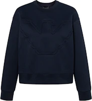 (Women) Emporio Armani SS22 Navy Crewneck Cotton Pullover Sweatshirt 3L2M6D-2JYWZ-0922 (Women) Emporio Armani SS22 Navy Crewneck Cotton Pullover Sweatshirt 3L2M6D-2JYWZ-0922