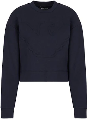 (W) Sudadera Emporio Armani SS22 Azul Marino de Algodón con Cuello Redondo. 3L2M6D-2JYWZ-0922 Order (W) Sudadera Emporio Armani SS22 Azul Marino de Algodón con Cuello Redondo. 3L2M6D-2JYWZ-0922