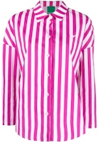 (Women) Emporio Armani SS22 Striped Colorblock Cotton Long Sleeve Shirt Women. 3L2CB32NF0Z-F115 (Women) Emporio Armani SS22 Striped Colorblock Cotton Long Sleeve Shirt Women. 3L2CB32NF0Z-F115