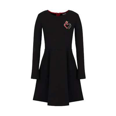 (Women) Emporio Armani SS23 Black Flared Long Sleeve Dress Lunar New Year Edition. 3R2A6C-1JHSZ-0999