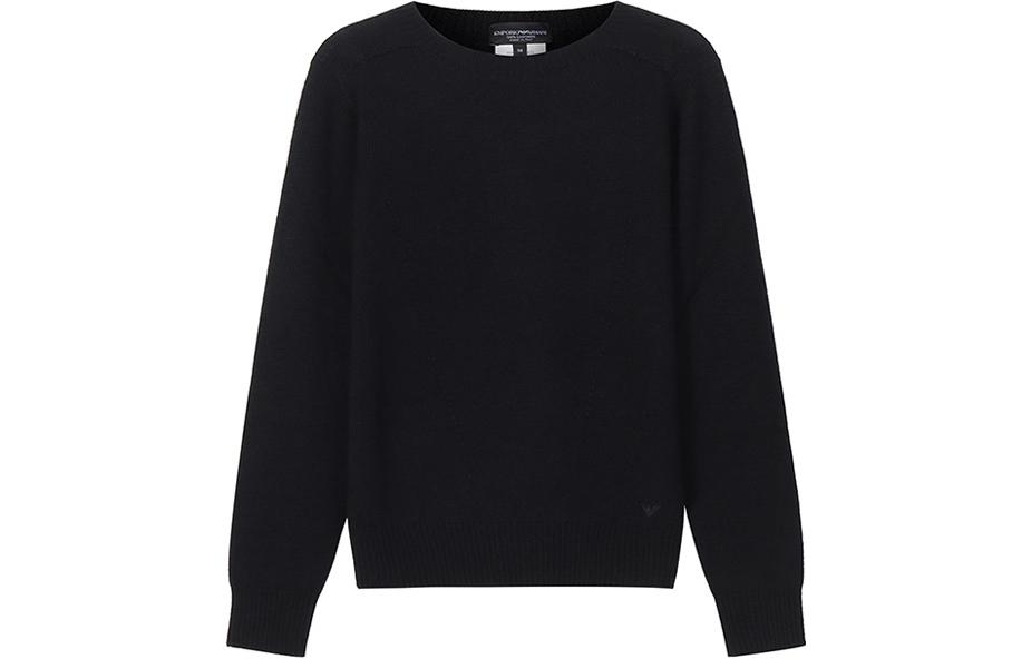 Order (Women) EMPORIO ARMANI SS23  Black Loose-Fit Knit Pullover Sweater. 8N2MW3-2MA1Z-0999