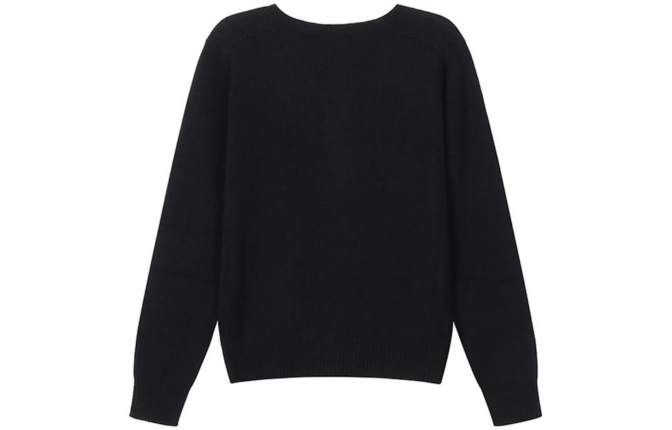 Lookbook (Women) EMPORIO ARMANI SS23  Black Loose-Fit Knit Pullover Sweater. 8N2MW3-2MA1Z-0999
