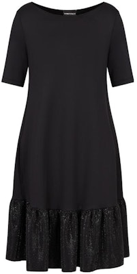 (W) EMPORIO ARMANI SS23 Vestido Negro Mangas Cortas con Volantes y Cristales. 3R2A7H-2JVLZ-0999 Order (W) EMPORIO ARMANI SS23 Vestido Negro Mangas Cortas con Volantes y Cristales. 3R2A7H-2JVLZ-0999