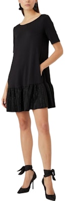 (W) EMPORIO ARMANI SS23 Vestido Negro Mangas Cortas con Volantes y Cristales. 3R2A7H-2JVLZ-0999 Purchase (W) EMPORIO ARMANI SS23 Vestido Negro Mangas Cortas con Volantes y Cristales. 3R2A7H-2JVLZ-0999
