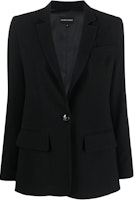 (Women) Emporio Armani SS23 Black Single-Button Solid Long-Sleeve Blazer. 3R2G69-2NQ2Z-0999 (Women) Emporio Armani SS23 Black Single-Button Solid Long-Sleeve Blazer. 3R2G69-2NQ2Z-0999