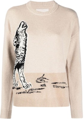 (Women) Emporio Armani SS23 Crewneck Knit Sweater Wolf Design Off-White. 6L2MXV-2M83Z-F130 Order (Women) Emporio Armani SS23 Crewneck Knit Sweater Wolf Design Off-White. 6L2MXV-2M83Z-F130