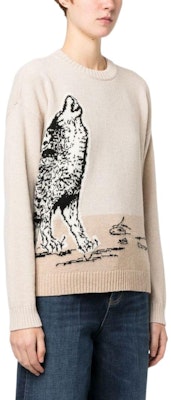 (Women) Emporio Armani SS23 Crewneck Knit Sweater Wolf Design Off-White. 6L2MXV-2M83Z-F130 Purchase (Women) Emporio Armani SS23 Crewneck Knit Sweater Wolf Design Off-White. 6L2MXV-2M83Z-F130