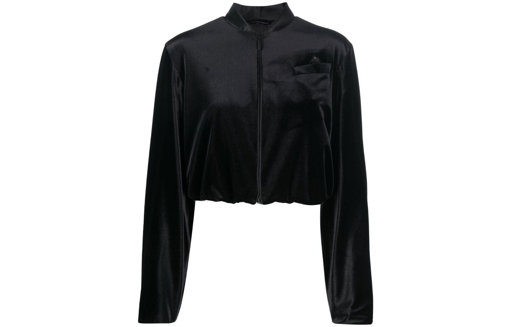 (Women) EMPORIO ARMANI SS23  Crystal Pattern Cropped Jacket 3R2B8B-2JW4Z-0999