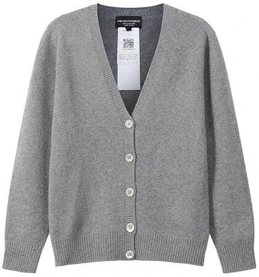 (Women) EMPORIO ARMANI SS23 Grey V-Neck Cashmere Sweater with Eagle Logo Embroidery. 8N2MW1-2MA1Z-0657 Buy (Women) EMPORIO ARMANI SS23 Grey V-Neck Cashmere Sweater with Eagle Logo Embroidery. 8N2MW1-2MA1Z-0657