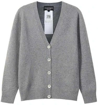 (Women) EMPORIO ARMANI SS23 Grey V-Neck Cashmere Sweater with Eagle Logo Embroidery. 8N2MW1-2MA1Z-0657 Order (Women) EMPORIO ARMANI SS23 Grey V-Neck Cashmere Sweater with Eagle Logo Embroidery. 8N2MW1-2MA1Z-0657