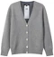 Order (Women) EMPORIO ARMANI SS23 Grey V-Neck Cashmere Sweater with Eagle Logo Embroidery. 8N2MW1-2MA1Z-0657