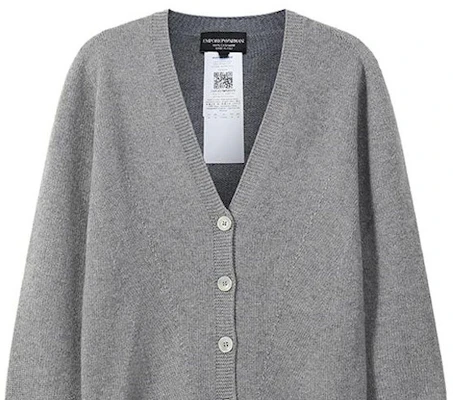 (Women) EMPORIO ARMANI SS23 Grey V-Neck Cashmere Sweater with Eagle Logo Embroidery. 8N2MW1-2MA1Z-0657 Shop (Women) EMPORIO ARMANI SS23 Grey V-Neck Cashmere Sweater with Eagle Logo Embroidery. 8N2MW1-2MA1Z-0657