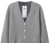 Shop (Women) EMPORIO ARMANI SS23 Grey V-Neck Cashmere Sweater with Eagle Logo Embroidery. 8N2MW1-2MA1Z-0657