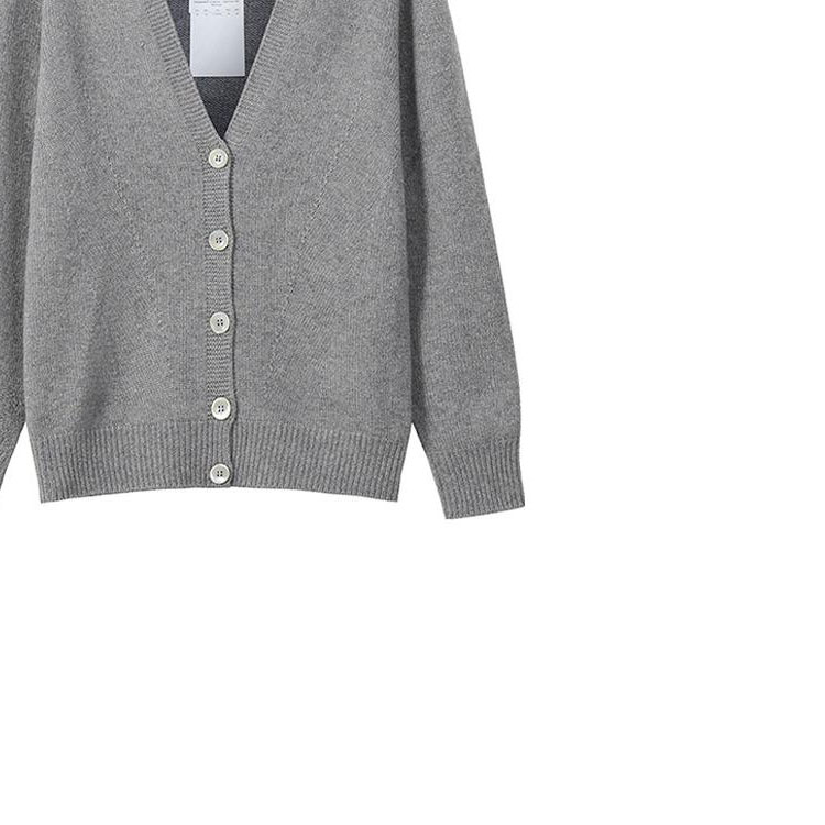 (Women) EMPORIO ARMANI SS23  Grey V-Neck Cashmere Sweater with Eagle Logo Embroidery. 8N2MW1-2MA1Z-0657 圖 5