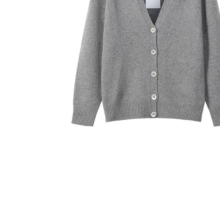 (Women) EMPORIO ARMANI SS23  Grey V-Neck Cashmere Sweater with Eagle Logo Embroidery. 8N2MW1-2MA1Z-0657 圖 6