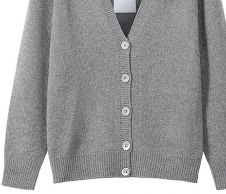 (Women) EMPORIO ARMANI SS23 Grey V-Neck Cashmere Sweater with Eagle Logo Embroidery. 8N2MW1-2MA1Z-0657 Details for (Women) EMPORIO ARMANI SS23 Grey V-Neck Cashmere Sweater with Eagle Logo Embroidery. 8N2MW1-2MA1Z-0657