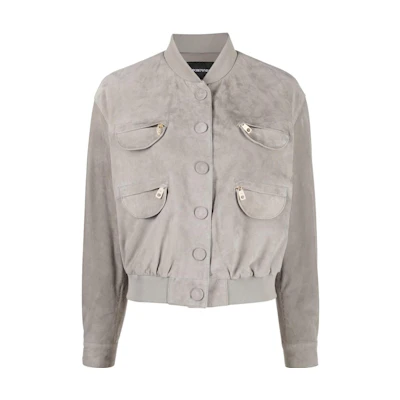 (Women) EMPORIO ARMANI SS23 Light Gray Single-Breasted Casual Jacket. D4NG65-D2P72-614
