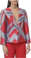 (Women) Emporio Armani SS23 Red Pattern Print Long-Sleeve Blazer 5NG45T-52108-010 (Women) Emporio Armani SS23 Red Pattern Print Long-Sleeve Blazer 5NG45T-52108-010