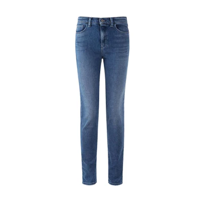 (Women) EMPORIO ARMANI SS23 Slim Fit Mid-Rise Logo Embroidered Jeans Blue 3R2J20-2DY2Z-0941