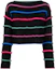 Buy (W) 엠포리오 아르마니 SS23 스트라이프 크루넥 풀오버 스웨터 - 블랙 6L2MXA-2M52Z-F061