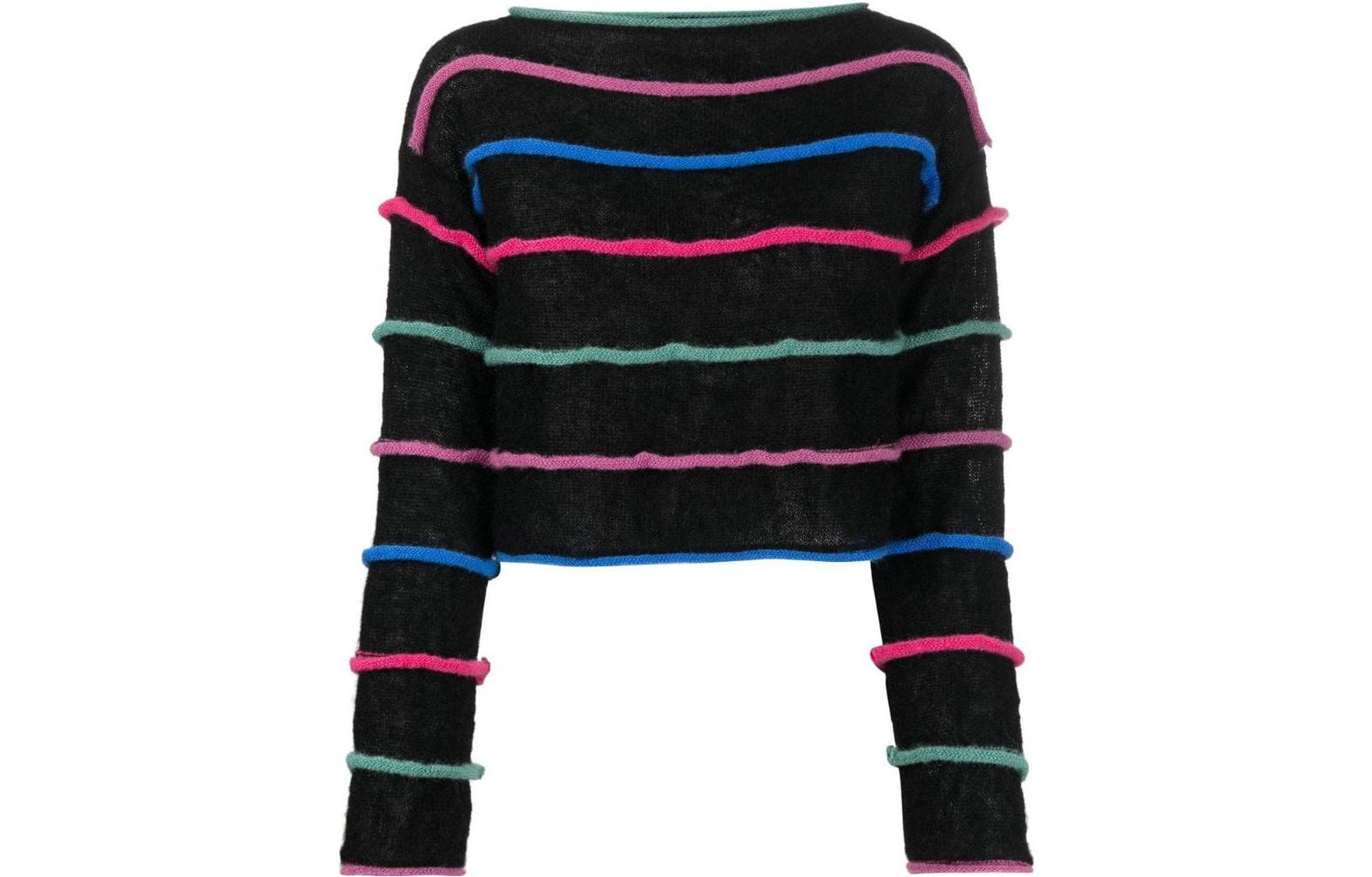 (Women) Emporio Armani SS23  Striped Crewneck Pullover Sweater - Black 6L2MXA-2M52Z-F061 圖 2