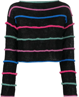 (W) 엠포리오 아르마니 SS23 스트라이프 크루넥 풀오버 스웨터 - 블랙 6L2MXA-2M52Z-F061 Order (W) 엠포리오 아르마니 SS23 스트라이프 크루넥 풀오버 스웨터 - 블랙 6L2MXA-2M52Z-F061