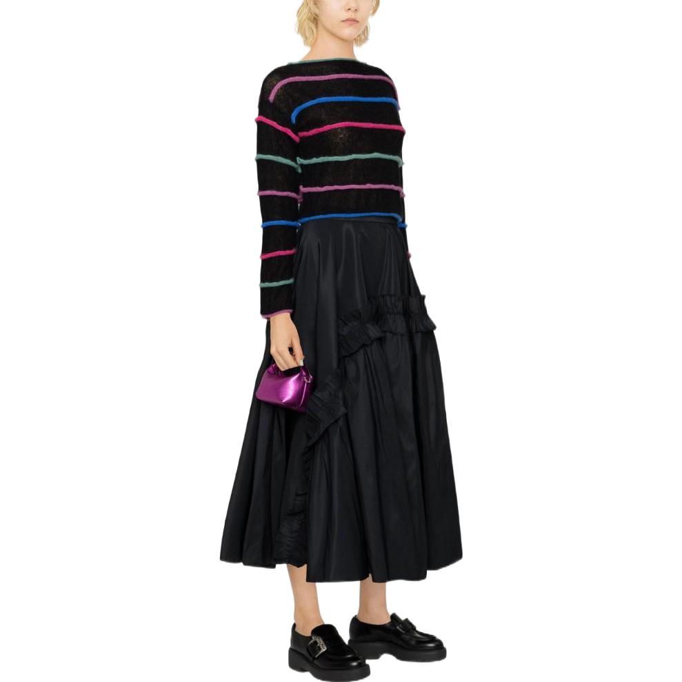 (Women) Emporio Armani SS23  Striped Crewneck Pullover Sweater - Black 6L2MXA-2M52Z-F061 圖 5