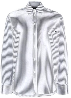 (W) Emporio Armani SS23 Kemeja Lengan Panjang Longgar Berjalur Hitam Putih. 6R2C67-2NW0Z-F915 Order (W) Emporio Armani SS23 Kemeja Lengan Panjang Longgar Berjalur Hitam Putih. 6R2C67-2NW0Z-F915