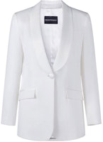 (Women) Emporio Armani SS23 White Solid Single-Breasted Blazer 0NG3DT-02003-101 (Women) Emporio Armani SS23 White Solid Single-Breasted Blazer 0NG3DT-02003-101