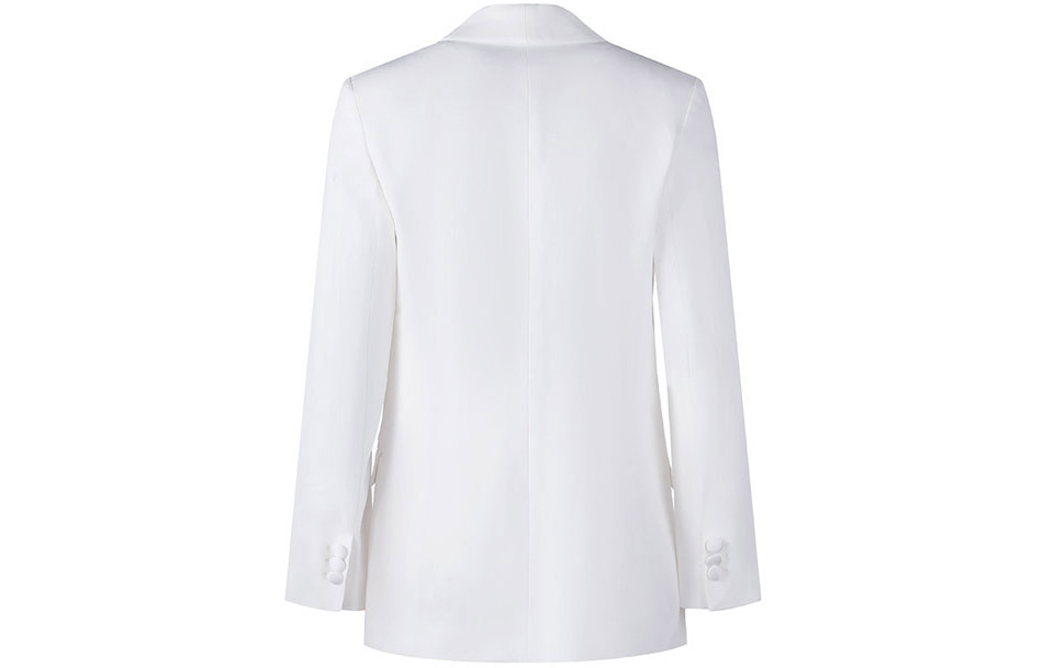 Lookbook (W) Emporio Armani SS23 Blazer Putih Solid Single-Breasted 0NG3DT-02003-101