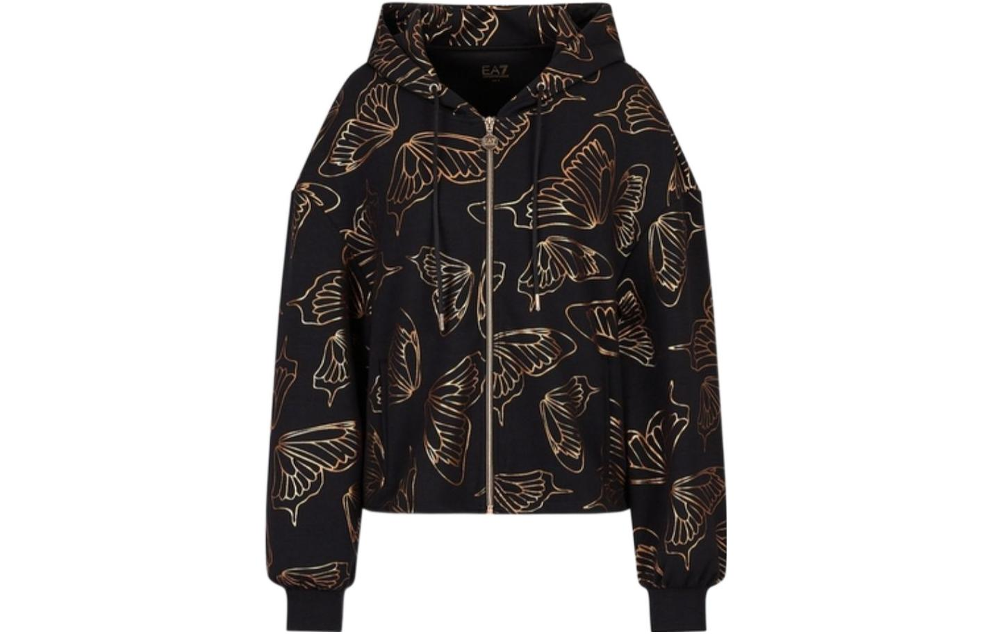 (Women) Emporio Armani SS23 Butterfly Print Black Gold Zip Hoodie 3RTM24-TJLQZ-2206 圖 2