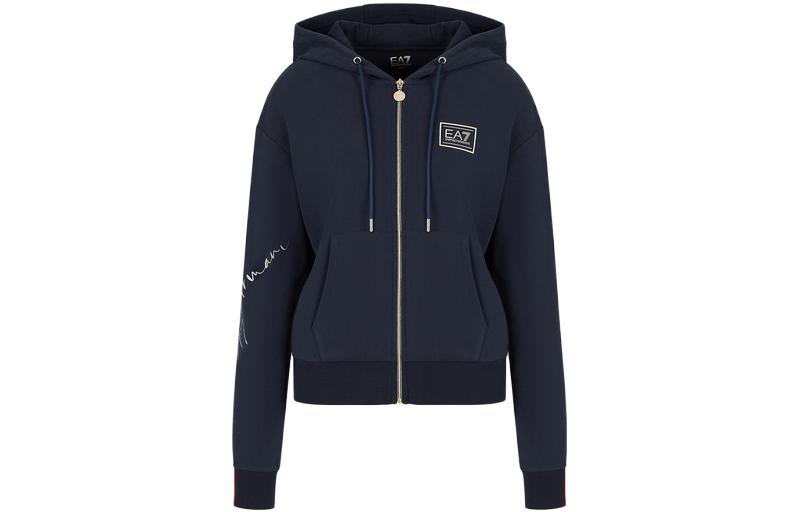 (Women) Emporio Armani SS23 EA7 Navy Blue Zip Hoodie with Letter Print 3RTM38-TJKXZ-1554 圖 2